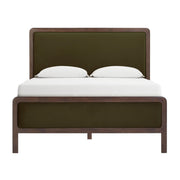 Hella Contract-Grade Velvet and Ash Wood Bed