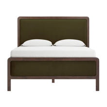 Hella Contract-Grade Velvet and Ash Wood Bed