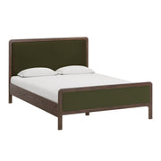 Hella Contract-Grade Velvet and Ash Wood Bed