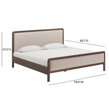 Hella Contract-Grade Velvet and Ash Wood Bed