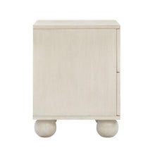 Grappa 22" Wood & Raffia Wavy 2-Drawer Nightstand