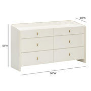 Collins 56" Cream 6-Drawer Dresser