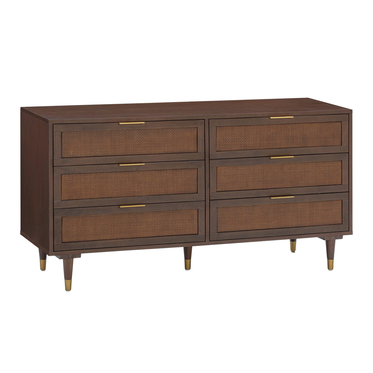 Sierra 60" Cane 6-Drawer Dresser