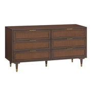 Sierra 60" Cane 6-Drawer Dresser
