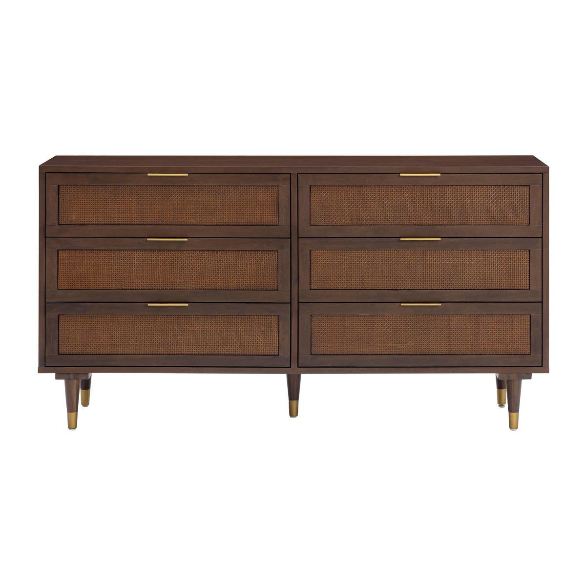 Sierra 60" Cane 6-Drawer Dresser