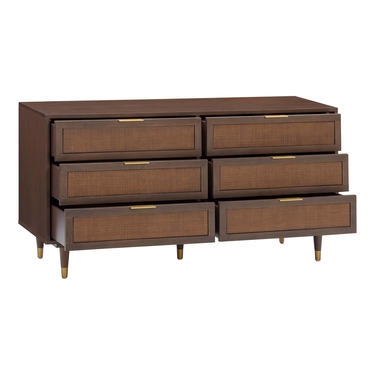 Sierra 60" Cane 6-Drawer Dresser