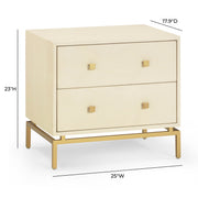 Pesce 25" Faux Shagreen 2-Drawer Nightstand