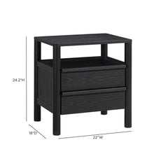 Tyra 22" Ash 2-Drawer Nightstand