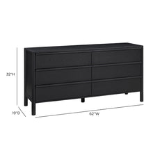 Tyra 62" Ash 6-Drawer Dresser