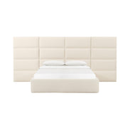 Eliana Cream Performance Boucle Headboard Wings