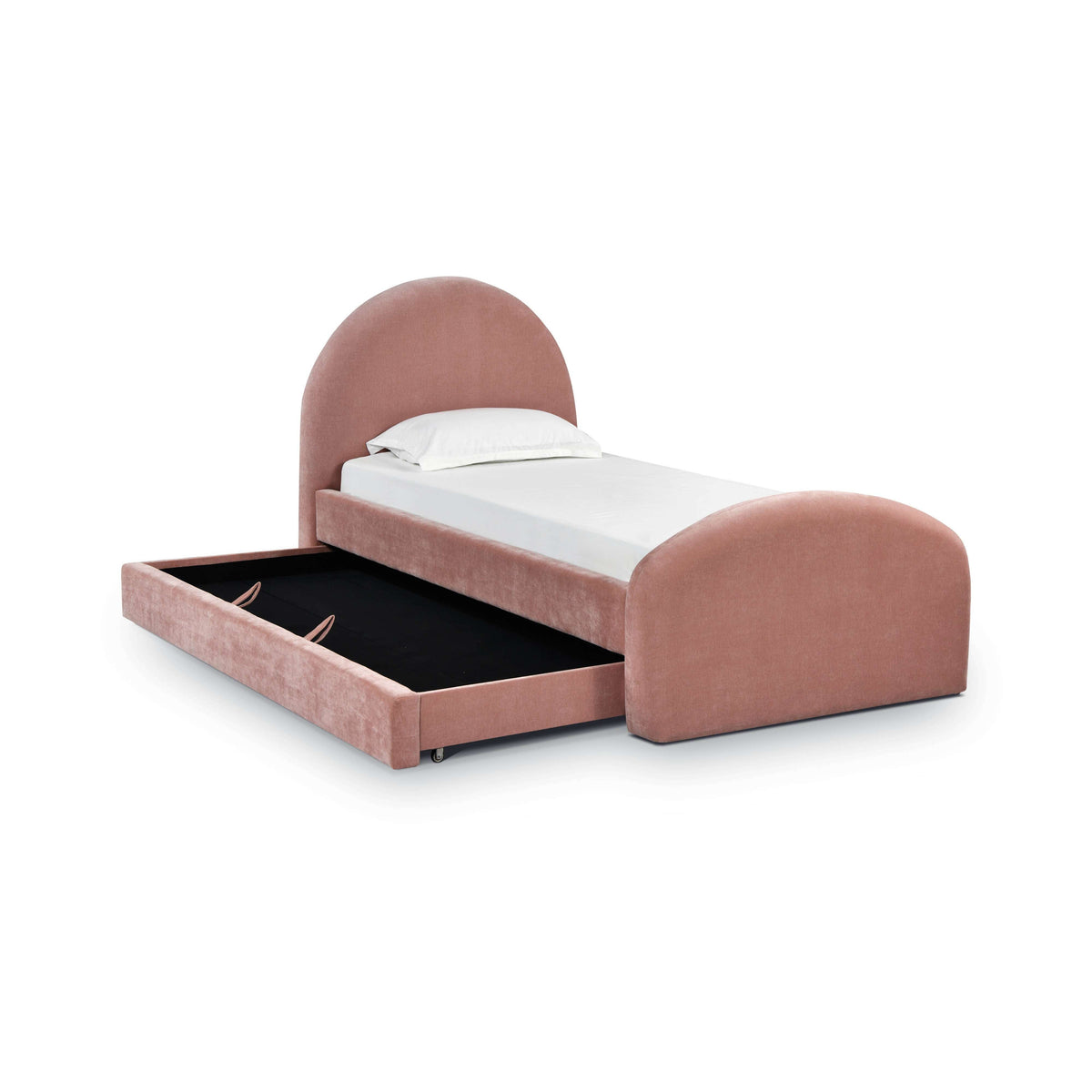 Moon Rose Upcycled Contract-Grade Chenille Twin Trundle Bed