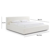 Meena Cream Upcycled Performance Linen Storage Bed