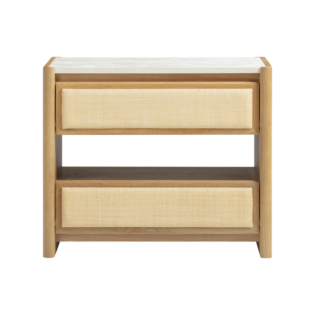 Paige 26" Natural Oak 2-Drawer Nightstand