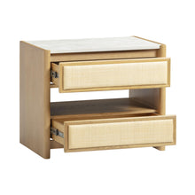 Paige 26" Natural Oak 2-Drawer Nightstand