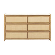 Paige 56" Natural Oak 6-Drawer Dresser