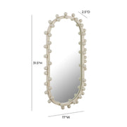Bubbles Ivory Oval Wall Mirror (17"X31.5"-22.6"X42")