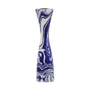 Serene Blue & White Swirl Resin Candlestick