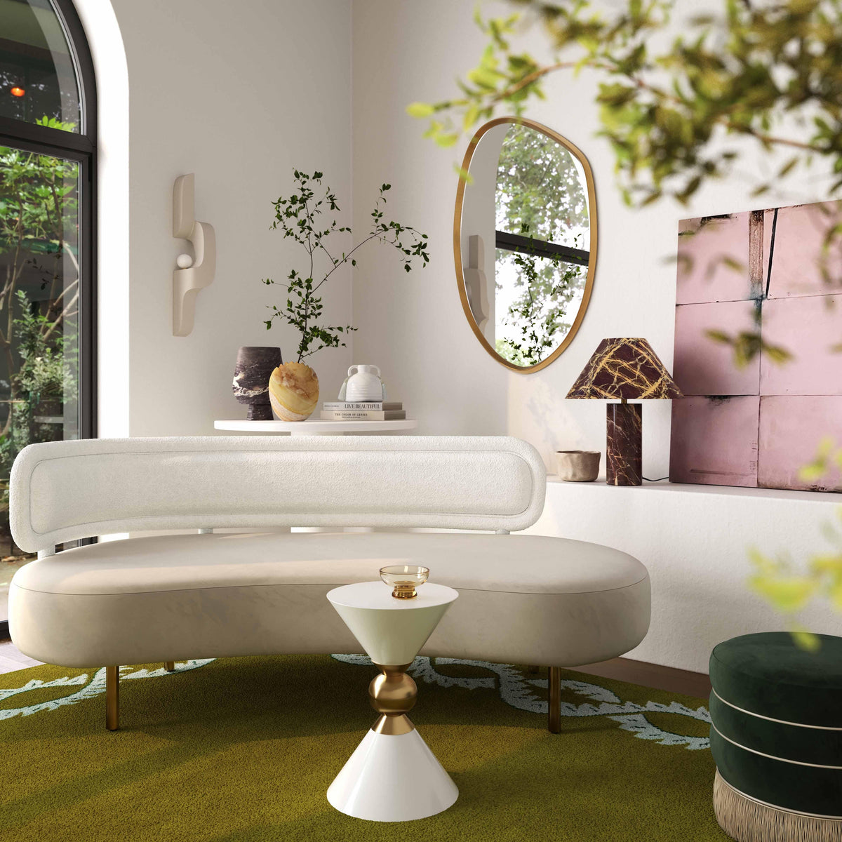 Mika 23"X35.4" Gold Wall Mirror