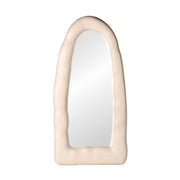 Kaia 32"X64" Cream Lightweight Faux Stone Small Floor Mirror