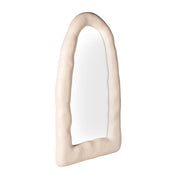 Kaia 32"X64" Cream Lightweight Faux Stone Small Floor Mirror