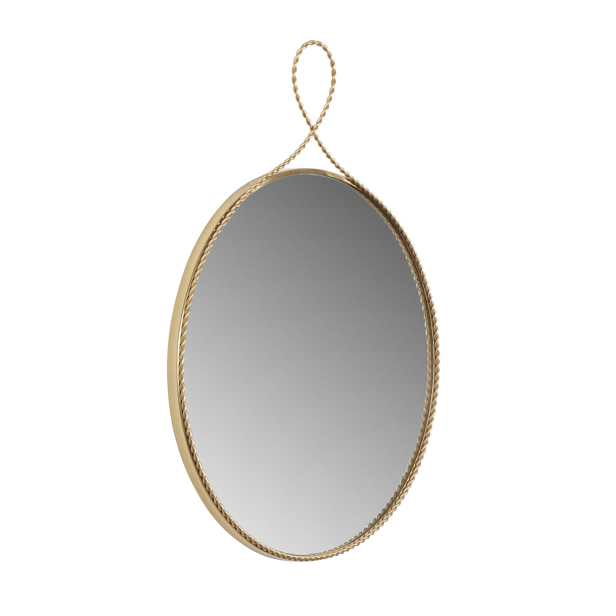 Ravina 24"X31" Braided Brass Round Wall Mirror
