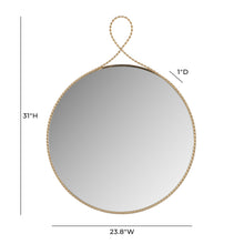 Ravina 24"X31" Braided Brass Round Wall Mirror
