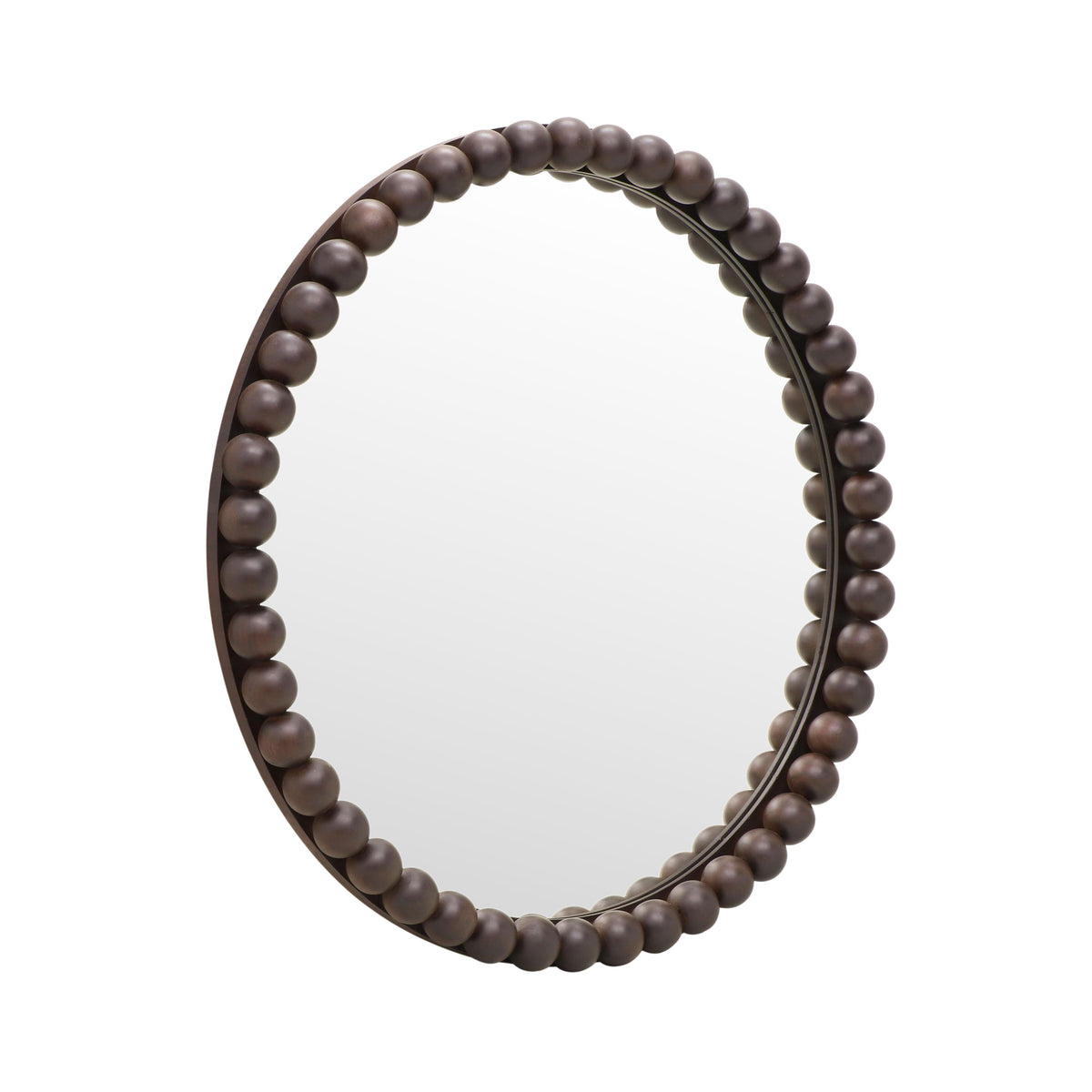 Baria 30" Wooden Round Wall Mirror