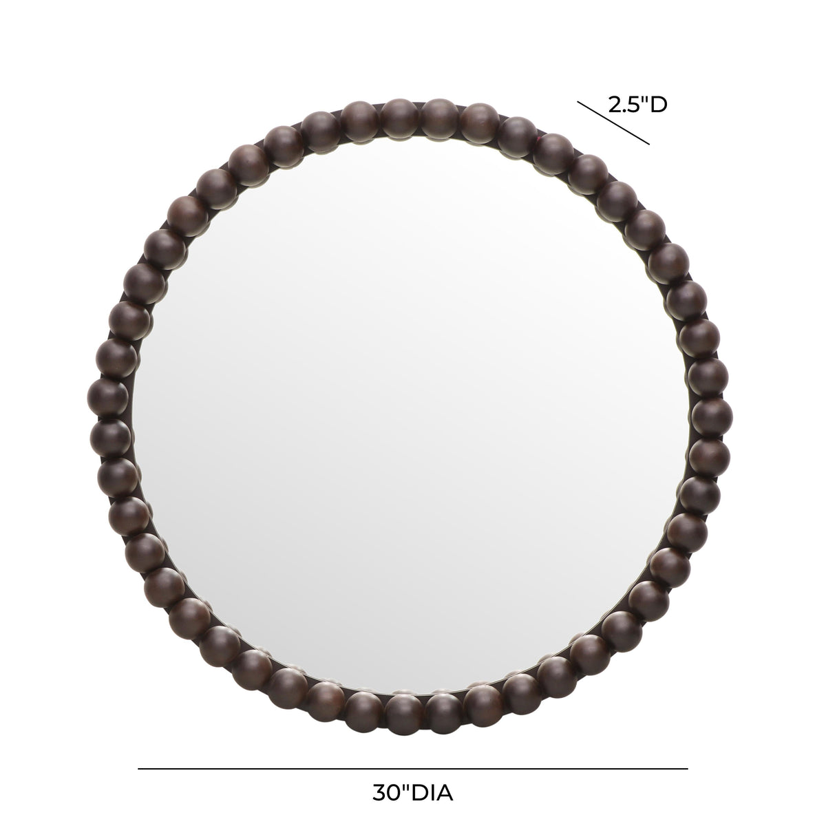 Baria 30" Wooden Round Wall Mirror
