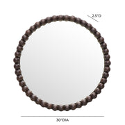 Baria 30" Wooden Round Wall Mirror
