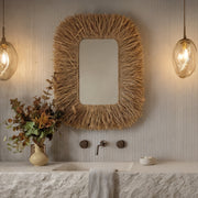 Palm 29.6"x43.4" Natural Sisal Rectangular Wall Mirror