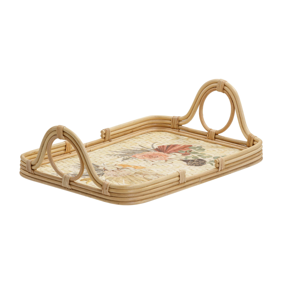 Corey Floral Bamboo Tray