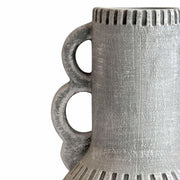 Earthenware Aztec Handled Flower Vase in Slate