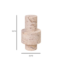 Natural Travertine Turned Candle Holder