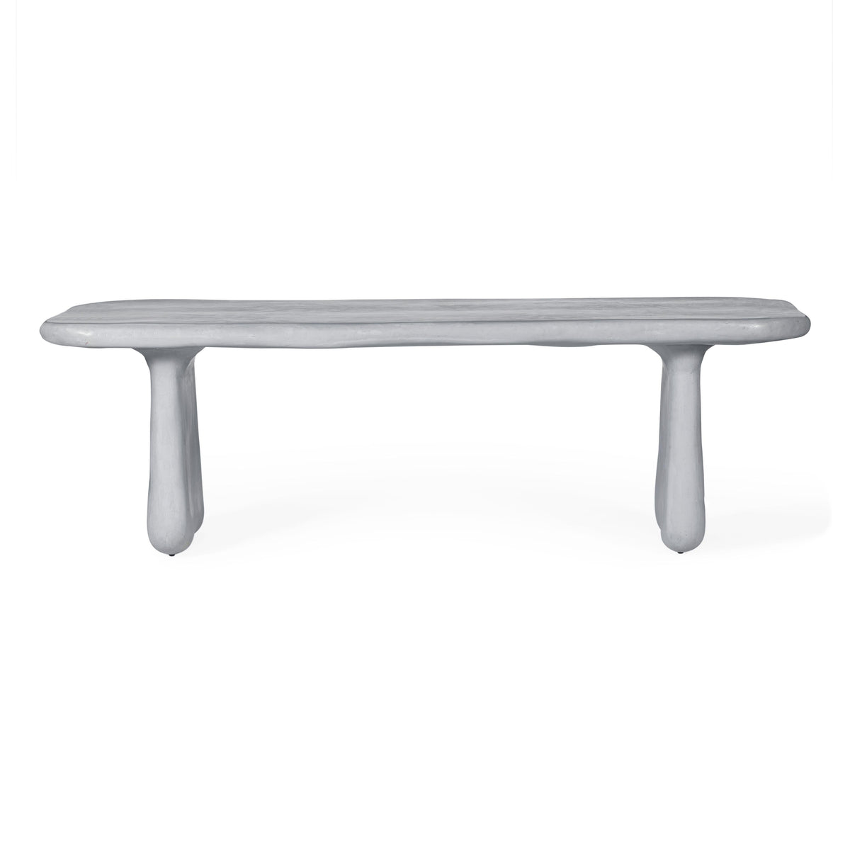 Athen 95" Grey Lightweight Faux Stone Indoor/Outdoor Rectangular Dining Table