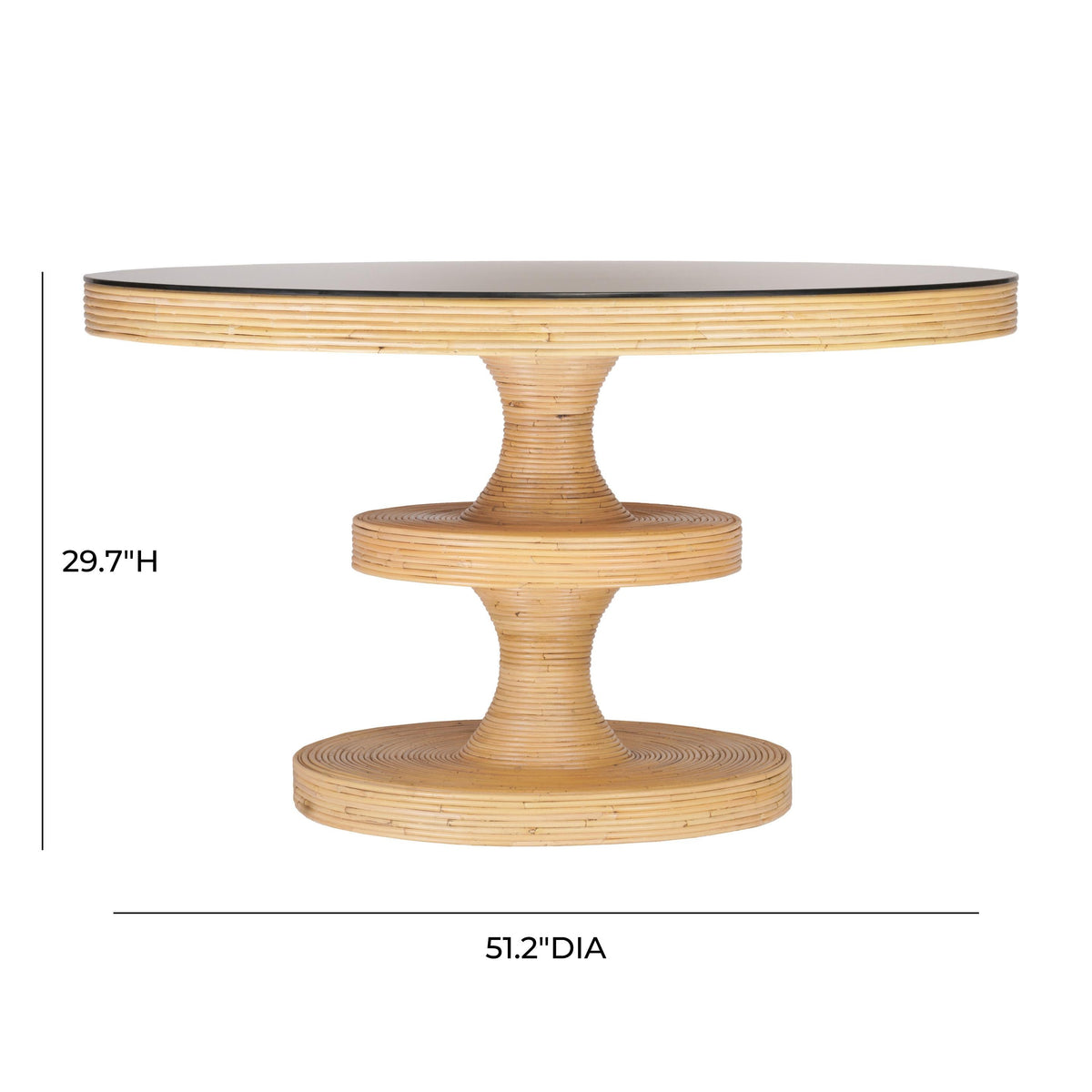 Apollonia 51" Natural Rattan Round Dining Table