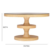 Apollonia 51" Natural Rattan Round Dining Table
