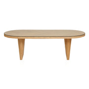 Caren 95" Natural Rattan and Glass Oval Dining Table