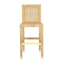 Amara Rattan & Cream Contract-Grade Linen Stool