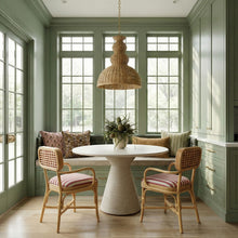 Dorine Striped Performance Linen & Rattan Dining Armchair