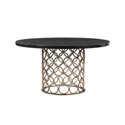 Valentina 57" Black Acacia Round Dining Table