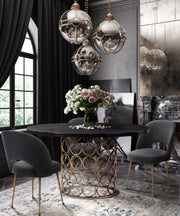 Valentina 57" Black Acacia Round Dining Table