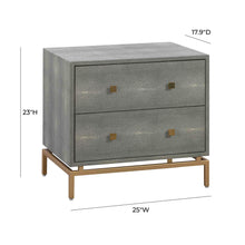 Pesce 25" Faux Shagreen 2-Drawer Nightstand