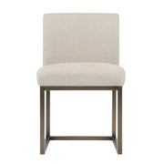 Haute Beige Linen Chair in Brass
