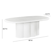 Elika 80" Faux Plaster Indoor / Outdoor Oval Dining Table