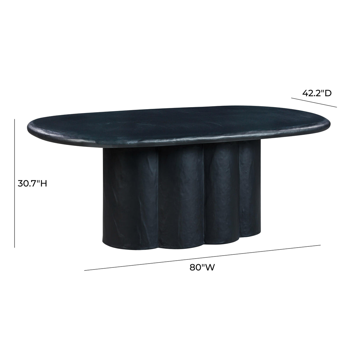 Elika 80" Faux Plaster Indoor / Outdoor Oval Dining Table