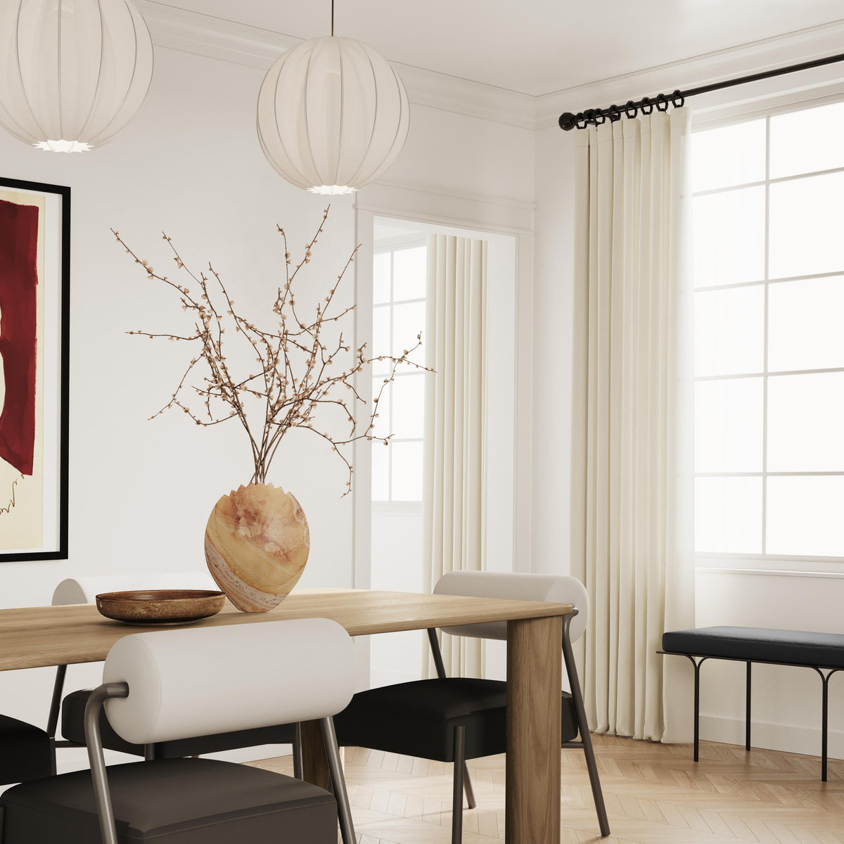 Akola 106" Oak Rectangular Dining Table