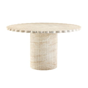 Blossom 54" Washed Faux Travertine Finish Indoor/Outdoor Round Dining Table