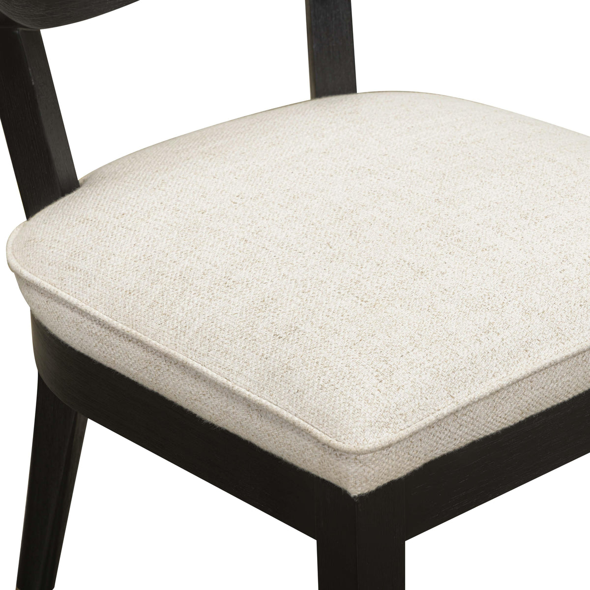 Cosette Black Dining Chair in Cream Performance Linen