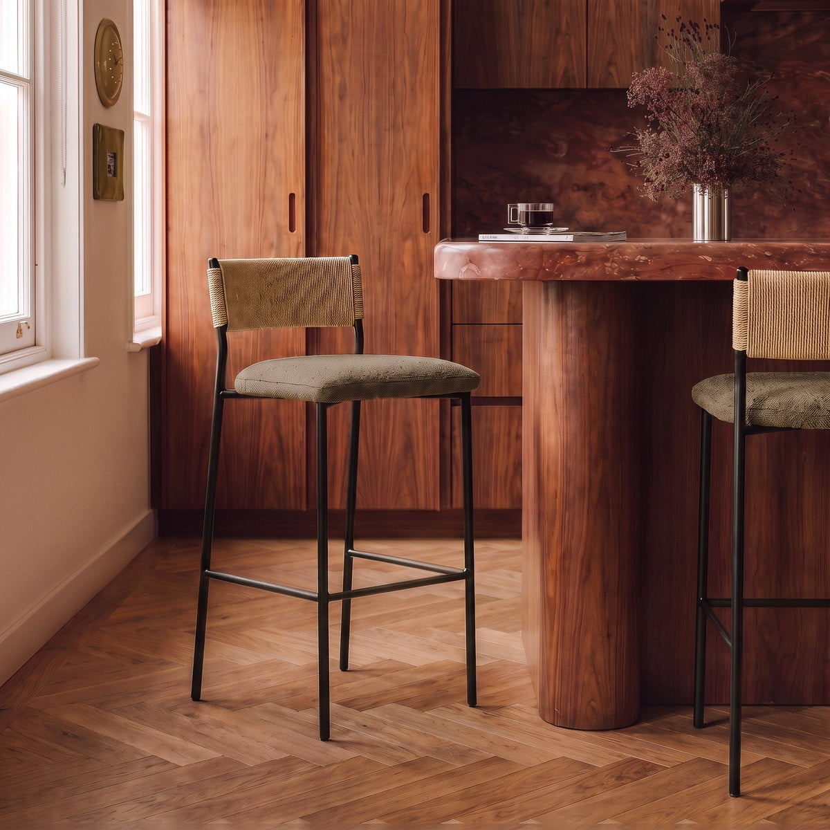 Celine Boucle Bar And Counter Stool