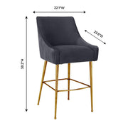 Beatrix Pleated Performance Velvet Stool
